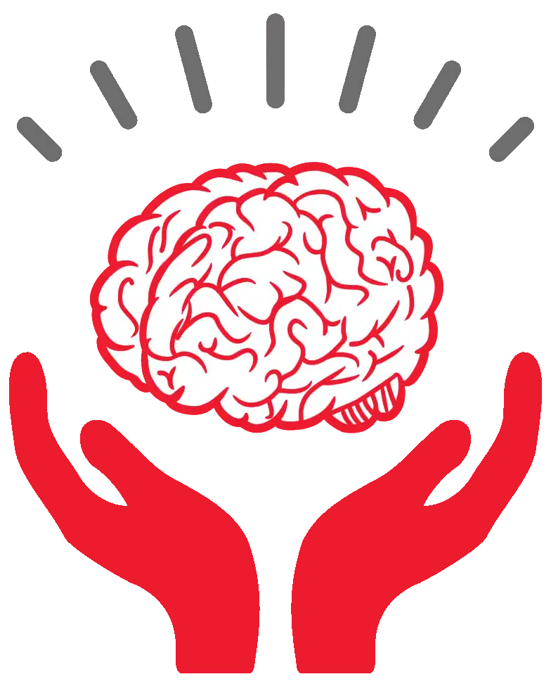 hands holding a brain illustration